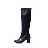 ブロックヒールロングブーツ/Block Heel Long Boots(Matt Black)