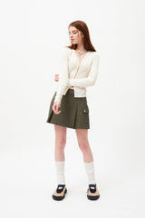 チェリーポップルクロップカーディガン / CHERRY POPPLE CROP CARDIGAN [IVORY]
