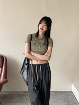 アンダーノンフェードサマーリネンローデニムワイドパンツ / Ander Non-Fade Summer Linen Raw Denim Wide Pants