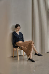 Vボタンカーディガン/V BUTTON CARDIGAN_SMOKE