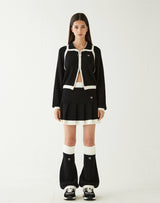 ブークルニットプリーツスカート/BOUCLE KNIT PLEATS SKIRT BLACK