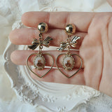 ビンテージテディベアハートアンドリボンピアス / Vintage Teddy Bear Heart and Ribbon Piercing