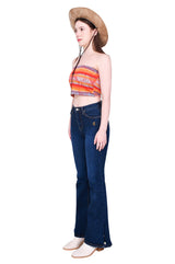 エスニッククロップチューブトップ/Ethnic crop tube top (orange)