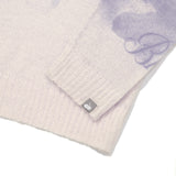 BOUQUET GIRL GRAPHIC V-NECK LOOSE FIT KNIT [LAVENDER]