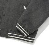 UNI RIB POINT VARSITY JACKET [MELANGE GRAY]