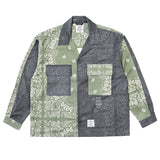 23 ペイズリーウォッシュドツイルジャケット / 23 PAISLEY WASHED TWILL JACKET KHAKI/BLACK ORANGE/NAVY