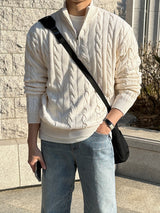 ローワーツイストセミジップアップニットウェア / Lower Twisted Semi-Zip-Up Knitwear (4 colors)