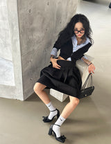 クロップスパンデックス スリムフィット シャツ