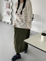 ブルーアレタリングビンテージ長袖Tシャツ / Brua lettering vintage long-sleeved T-shirt
