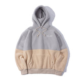Classic Color Block Fleece Hoodie - Beige (6624454148214)