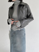 ミンクレザージャケット/Mink Leather Jacket (2color)