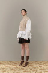 Knit vest blouse