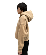 プリントクロップドフーディ / Print Cropped Hoodie-BEIGE