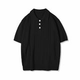 チェーンケーブルカラーハーフニット / CHAIN CABLE COLLAR HALF KNIT BLACK