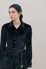 Velvet Dot Scrunchie (Black)