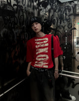 デアクションペイントハーフニット Tシャツ(3 color)