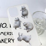 ファットキャットトランスルーセントホワイトフォーンケース / Fat Cat Translucent white Phone Case