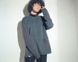 KNIT X TERRY COMBINATION POCKET TEE (Charcoal) / コンビネーションポケットTシャツ