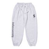 OLD LETTER WIDE JOGGER PANTS  WHITE MELANGE / BLACK