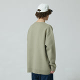 WHATTHE Big Logo Knit Pullover Olive (6643562971254)