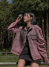 (UNISEX) キッシュドウォッシングデニムジャケット