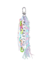 rainbow fluffy key-ring