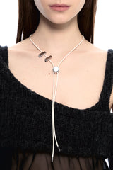NO.481 [SILVER] サークルコードロックネックレス
