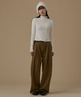 OBLIQUE LINE WIDE PANTS(BELT SET)