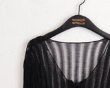 Raon see-through damage corset long sleeve crop knit