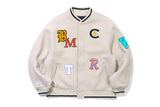 OUT FONT WOOL VARSITY JACKET
