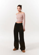 coduroy gradation pt - black