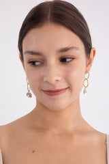 オーバルリンクニットペンダントドロップピアス/Oval link knit pendant drop earring