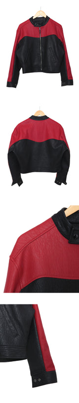 レイシングクロップレザージャケット / Racing Crop Leather Jacket