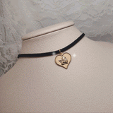 ベイビーエンジェルハートチョーカーネックレス / Baby Angel Heart Choker Necklace - Gold ver. (Kep1er Xiaoting, Dreamcatcher Dami Necklace)