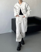 スティッチクロップドジャケット / MG709,710 Stitch Cropped Jacket (2 colors)