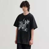 フラワーピグメントTシャツ