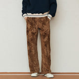 フラワーコーデュロイバンディングパンツ/FLOWER CORDUROY BANDING PANTS_BROWN