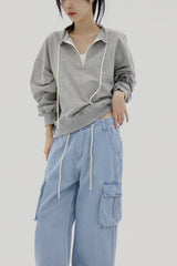 ストリグハーフジップアップスウェットシャツ/String Half Zip Up Sweatshirt (3color)