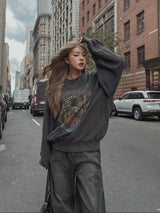 (UNISEX) モトビンテージピグメントスエットシャツ