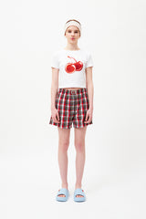 ビッグチェリーホットフィックスポイントクロップTシャツ / BIG CHERRY HOTFIX POINT CROP T-SHIRT [WHITE]