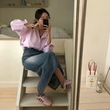 [BELLIDE MADE] ボーイフィットオックスフォードストライプシャツ