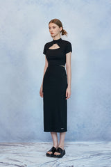 [SET] HIDE Chain Crop Top (Black) (6570965172342)