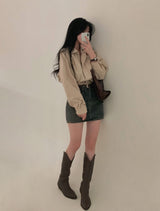[Bellide made] Bubble Hidden Cropped Field Jacket