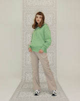 HALF ZIP UP PUNCHING RHOMBUS SWEATER YELLOW GREEN (6691447603318)