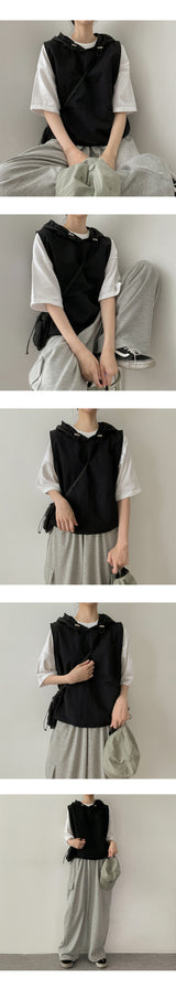 Wins Nylon String Cropped Vest