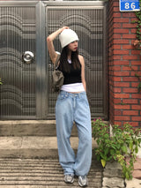 Wander brushed denim pants