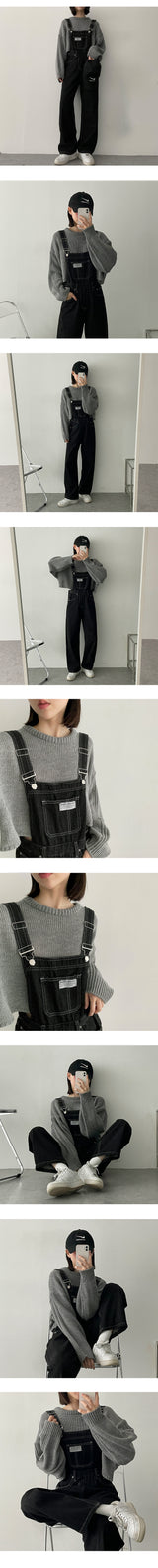 とにークロップラウンドニットウェア / Tony Crop Round Knitwear