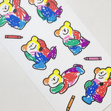 SILLY COLORFUL BEAR STICKER (6609832116342)