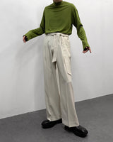 FLベルトサイドバンディングワイドスラックス/FL Belted Side Banding Wide Slacks (4 colors)