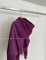 4color cropped napping hood zip-up
